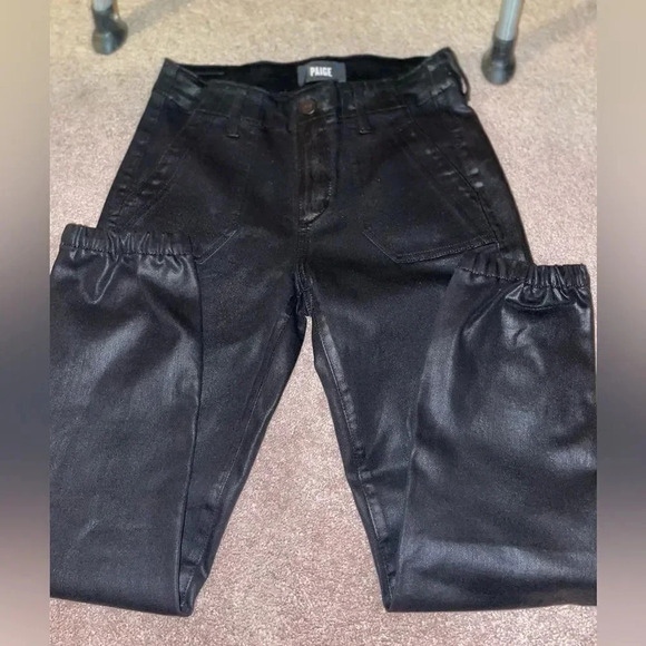 PAIGE COATED MAYSLIE JOGGER BLACK FOG LUXE COATING SIZE 26 - Picture 10 of 13